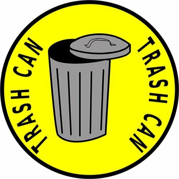 Pristine Products Trash Can Floor Sign. stTC24y